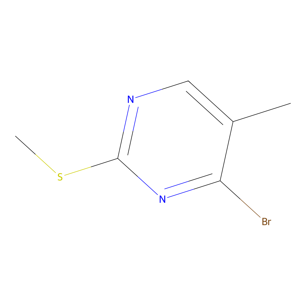 4-Bromo-5-methyl-2-(methylthio)pyrimidine molecular structure, CAS 1823532-08-6