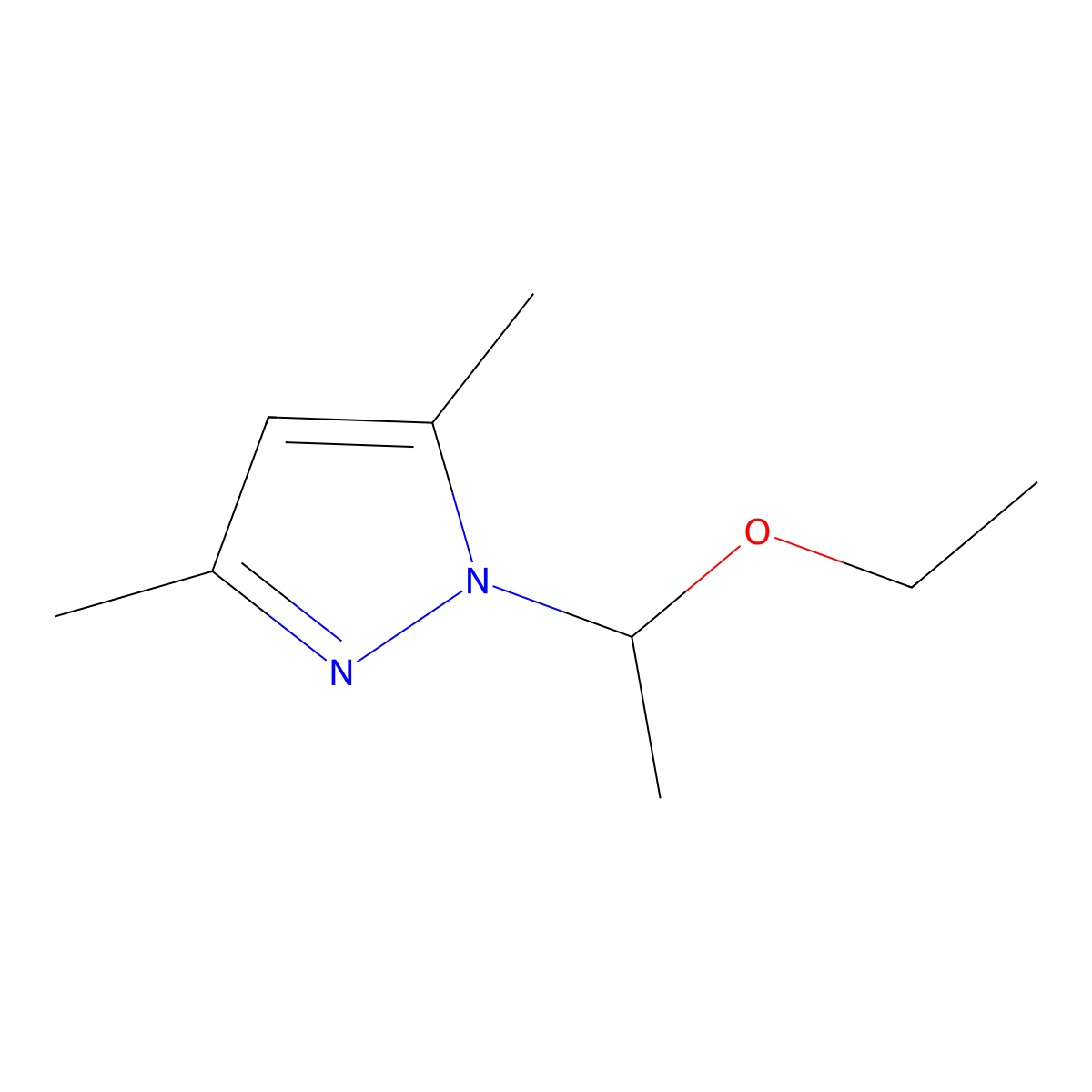1-(1-Ethoxyethyl)-3,5-dimethyl-1H-pyrazole molecular structure, CAS 1823538-07-3