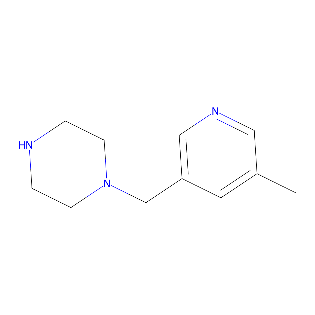 1-[(5-Methylpyridin-3-YL)methyl]piperazine molecular structure, CAS 182354-90-1