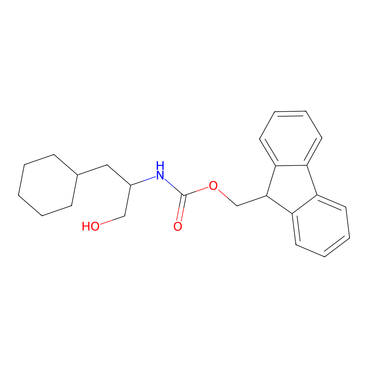 (9H-fluoren-9-yl)methyl N-(1-cyclohexyl-3-hydroxypropan-2-yl)carbamate molecular structure, CAS 1823540-66-4