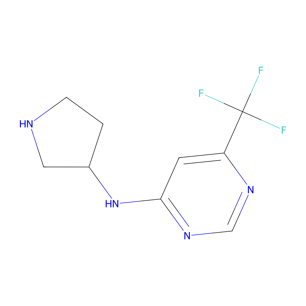 N-(pyrrolidin-3-yl)-6-(trifluoromethyl)pyrimidin-4-amine molecular structure, CAS 1823540-76-6