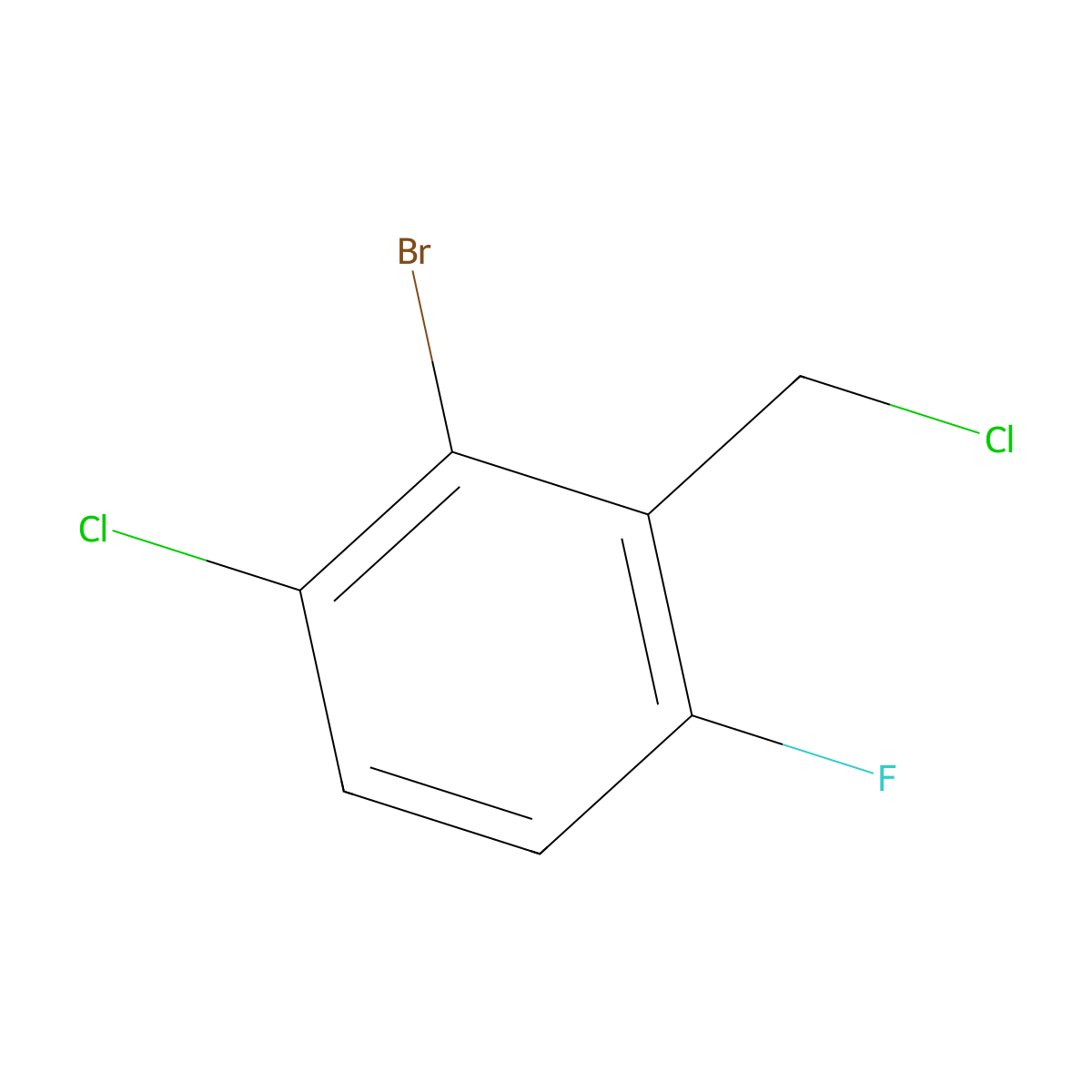 2-Bromo-1-chloro-3-(chloromethyl)-4-fluorobenzene molecular structure, CAS 1823541-24-7