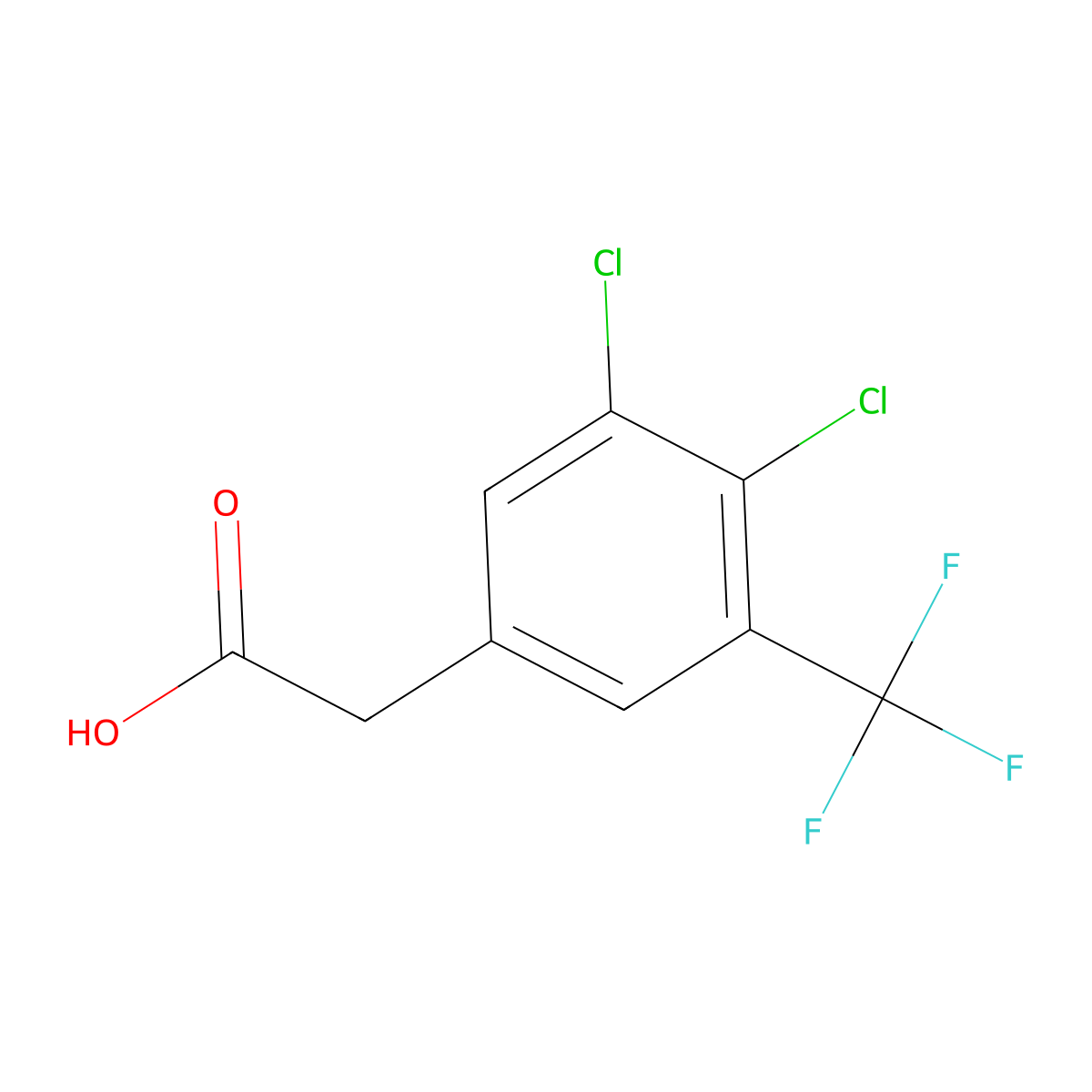 3,4-Dichloro-5-(trifluoromethyl)phenylacetic acid molecular structure, CAS 1823541-32-7