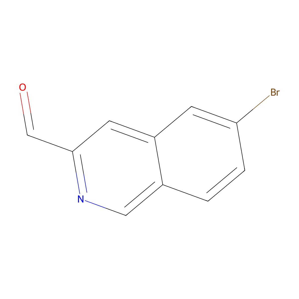 6-Bromoisoquinoline-3-carbaldehyde molecular structure, CAS 1823542-77-3