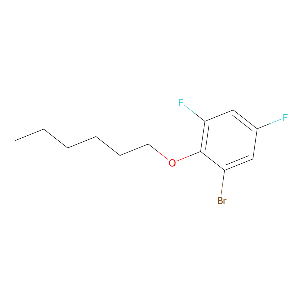 1-Bromo-3,5-difluoro-2-n-hexyloxybenzene molecular structure, CAS 1823543-87-8