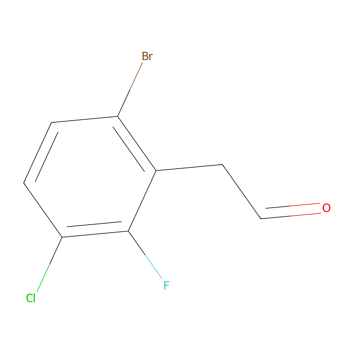 2-(6-Bromo-3-chloro-2-fluorophenyl)acetaldehyde molecular structure, CAS 1823545-45-4