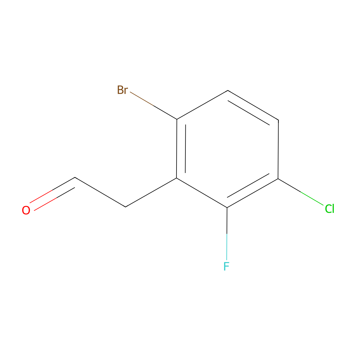 2-(6-Bromo-3-chloro-2-fluorophenyl)acetaldehyde molecular structure, CAS 1823545-45-4