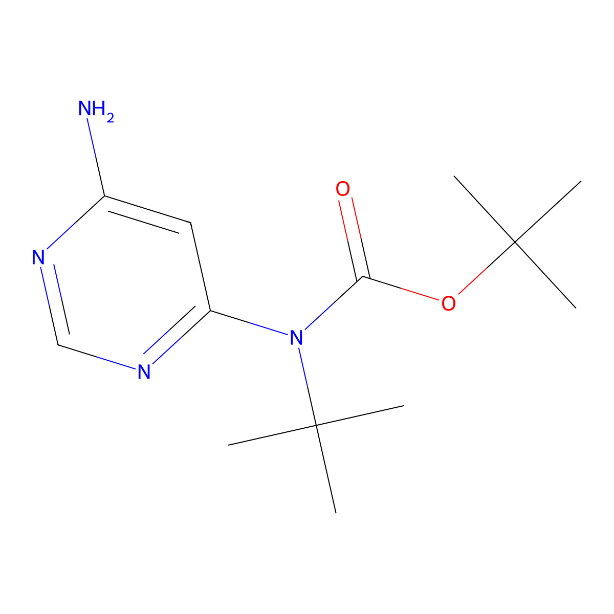 tert-Butyl (6-aminopyrimidin-4-yl)(tert-butyl)carbamate molecular structure, CAS 1823547-56-3