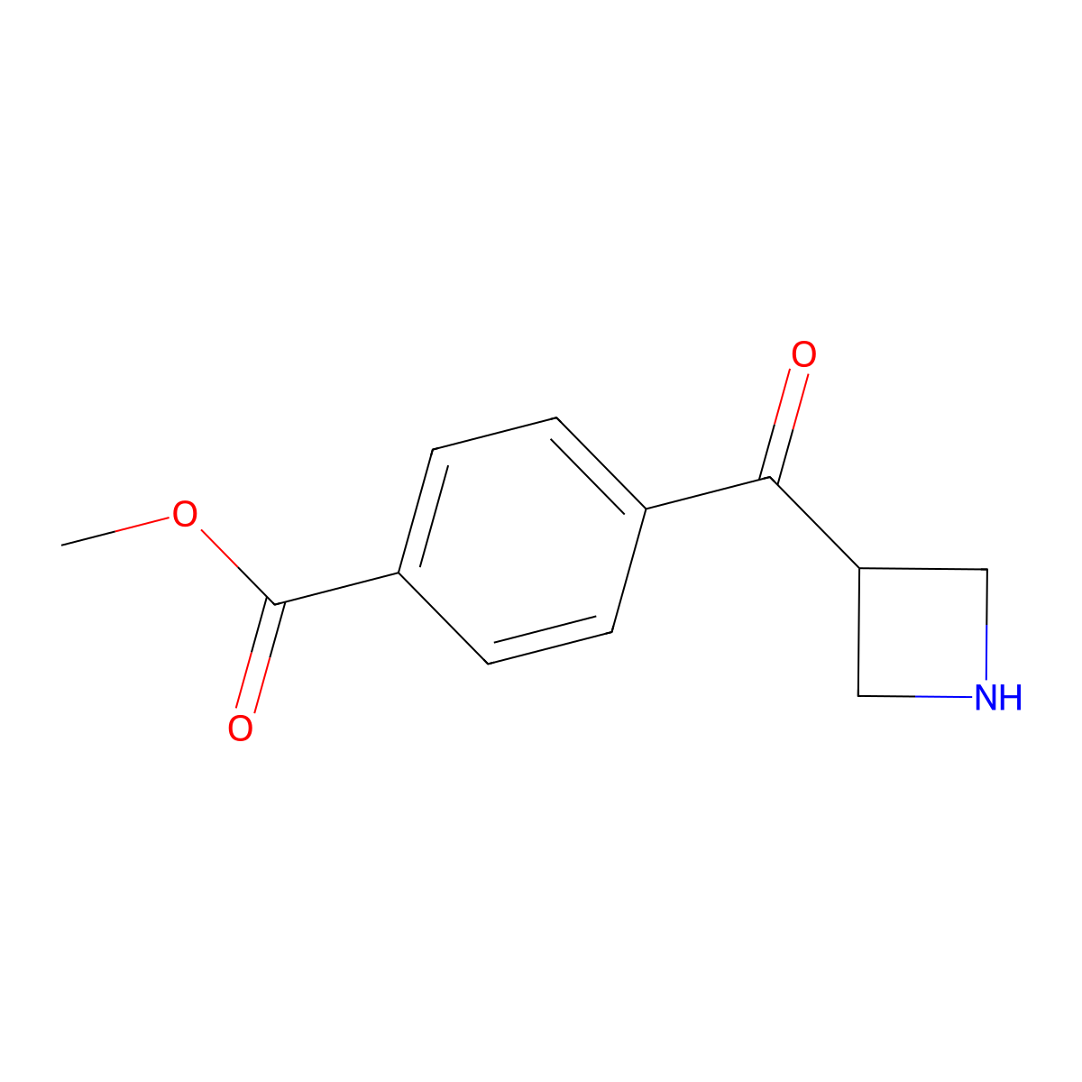 Methyl 4-(azetidine-3-carbonyl)benzoate molecular structure, CAS 1823548-09-9