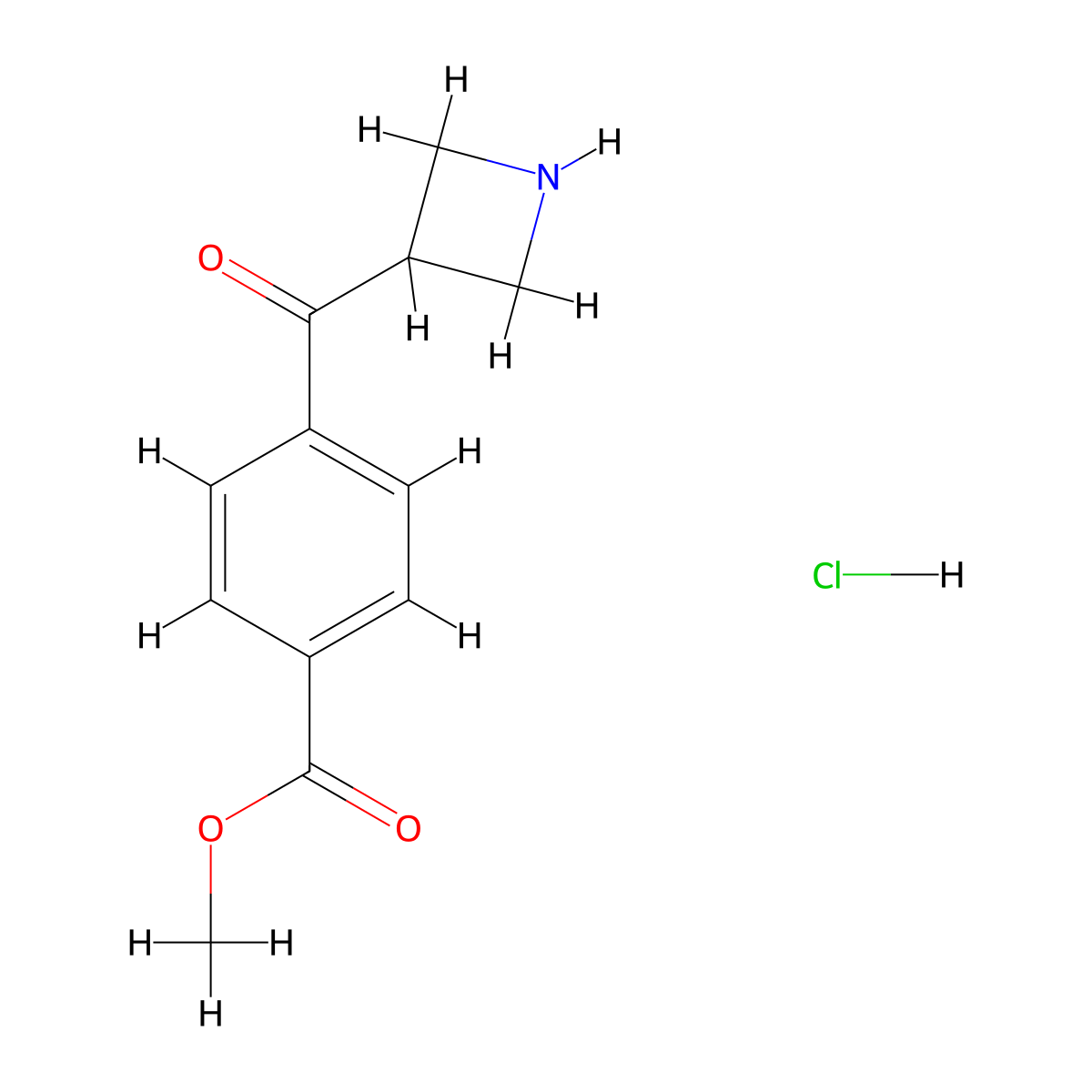 Methyl 4-(azetidine-3-carbonyl)benzoate hydrochloride molecular structure, CAS 1823548-10-2