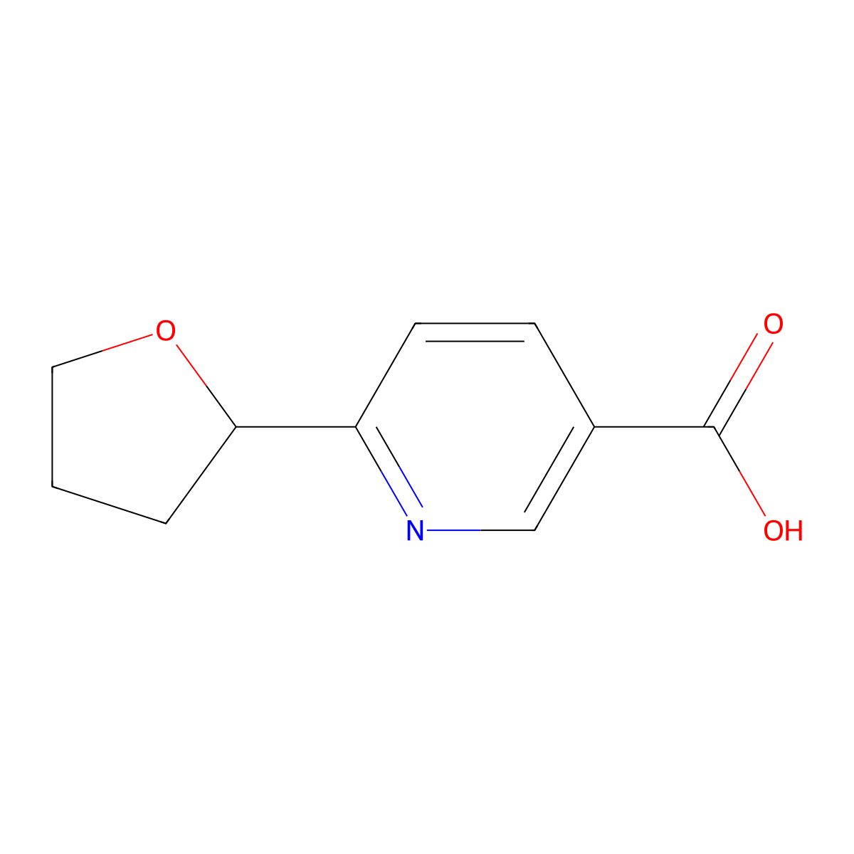 6-(Tetrahydrofuran-2-yl)nicotinic acid molecular structure, CAS 1823548-15-7
