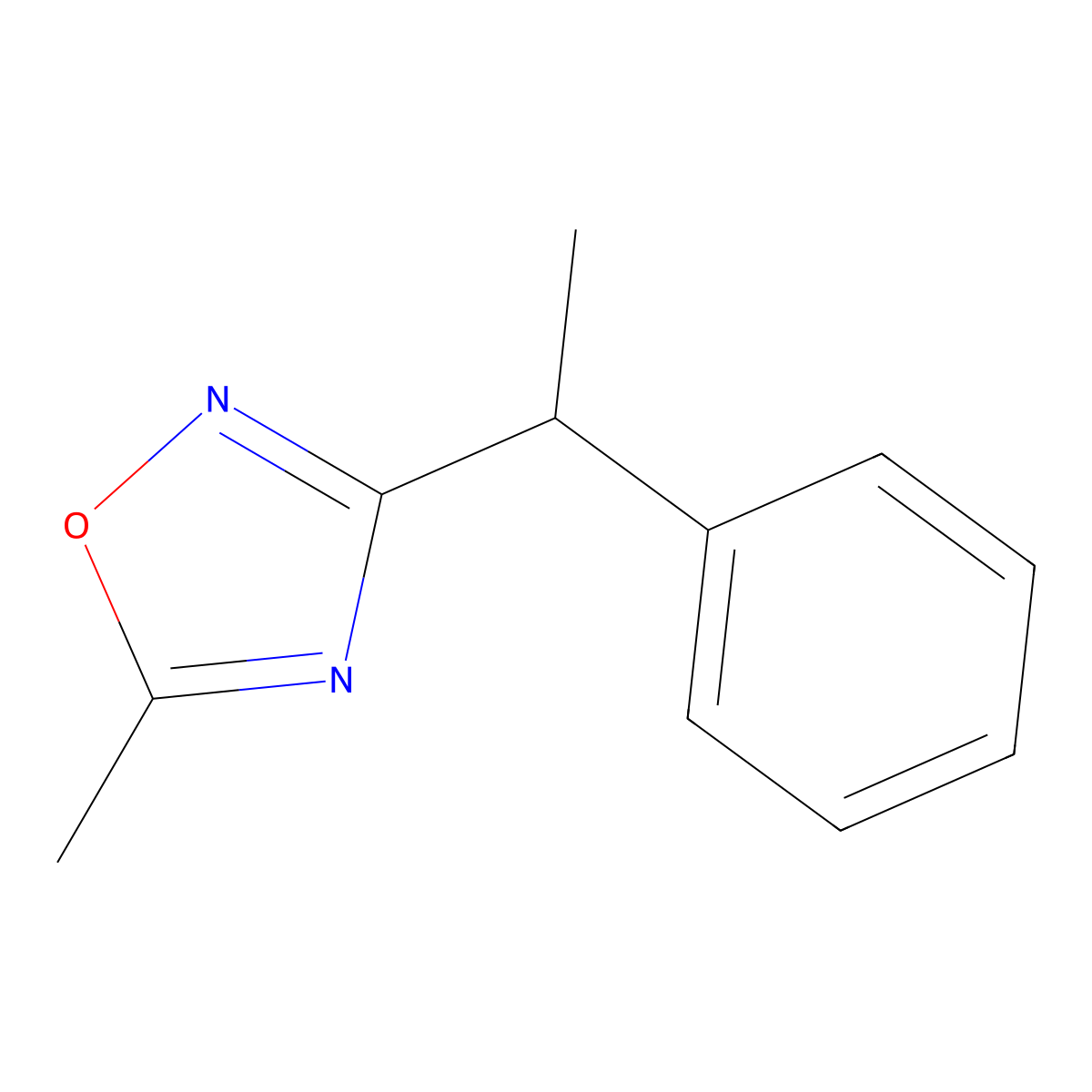 5-(Methyl)-3-[(1-phenyl)ethyl]-1,2,4-oxadiazole molecular structure, CAS 1823548-29-3