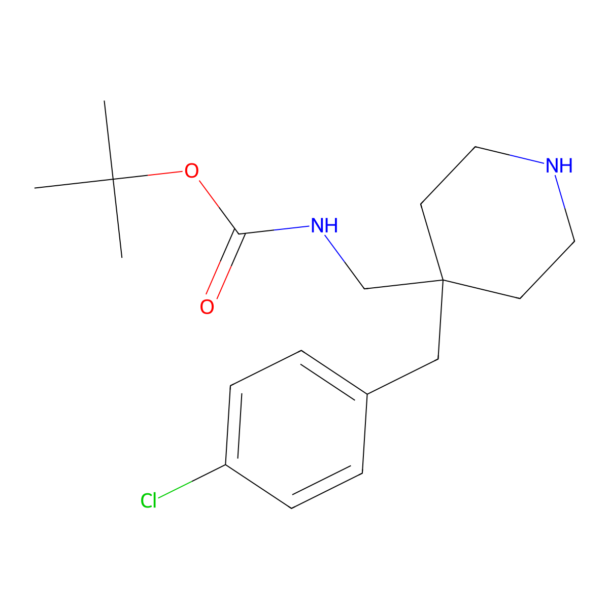 tert-Butyl [4-(4-chlorobenzyl)piperidin-4-yl]methylcarbamat molecular structure, CAS 1823549-04-7