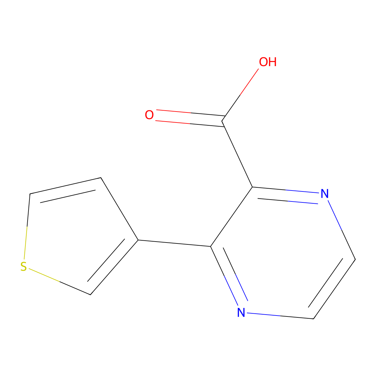 3-(Thiophen-3-yl)pyrazine-2-carboxylic acid molecular structure, CAS 1823549-46-7