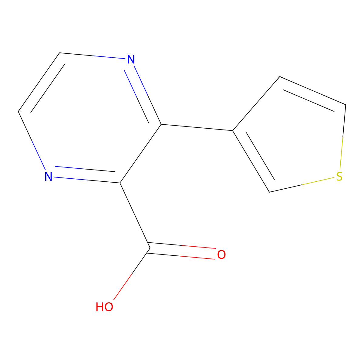 3-(Thiophen-3-yl)pyrazine-2-carboxylic acid molecular structure, CAS 1823549-46-7