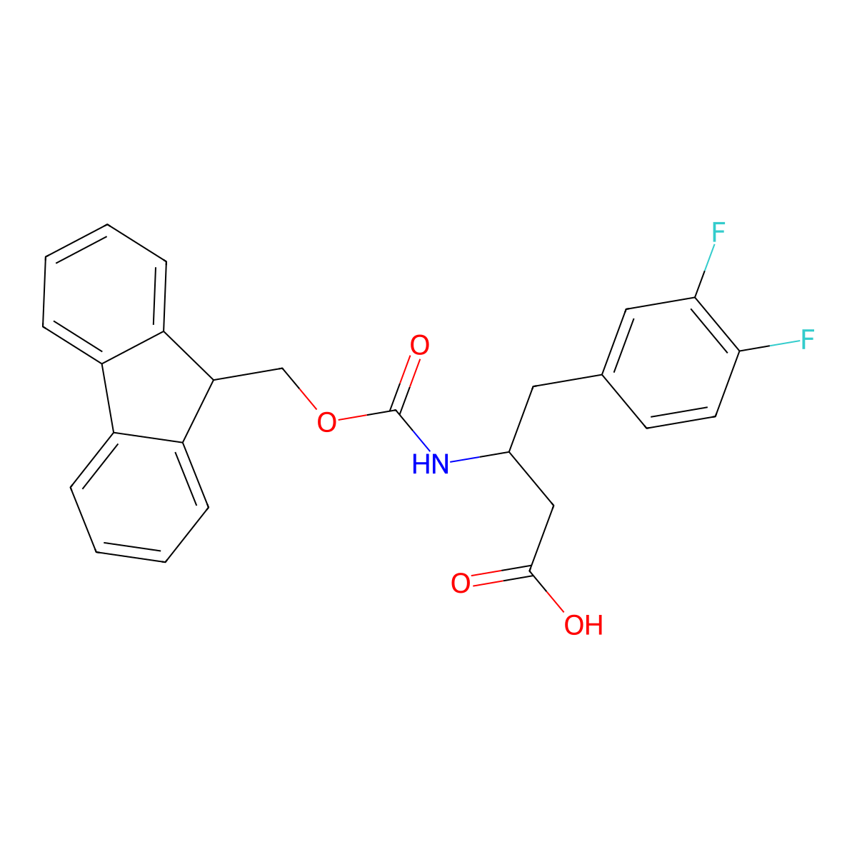Fmoc-(R)-3-amino-4-(3,4-difluorophenyl)butyricacid molecular structure, CAS 1823549-48-9
