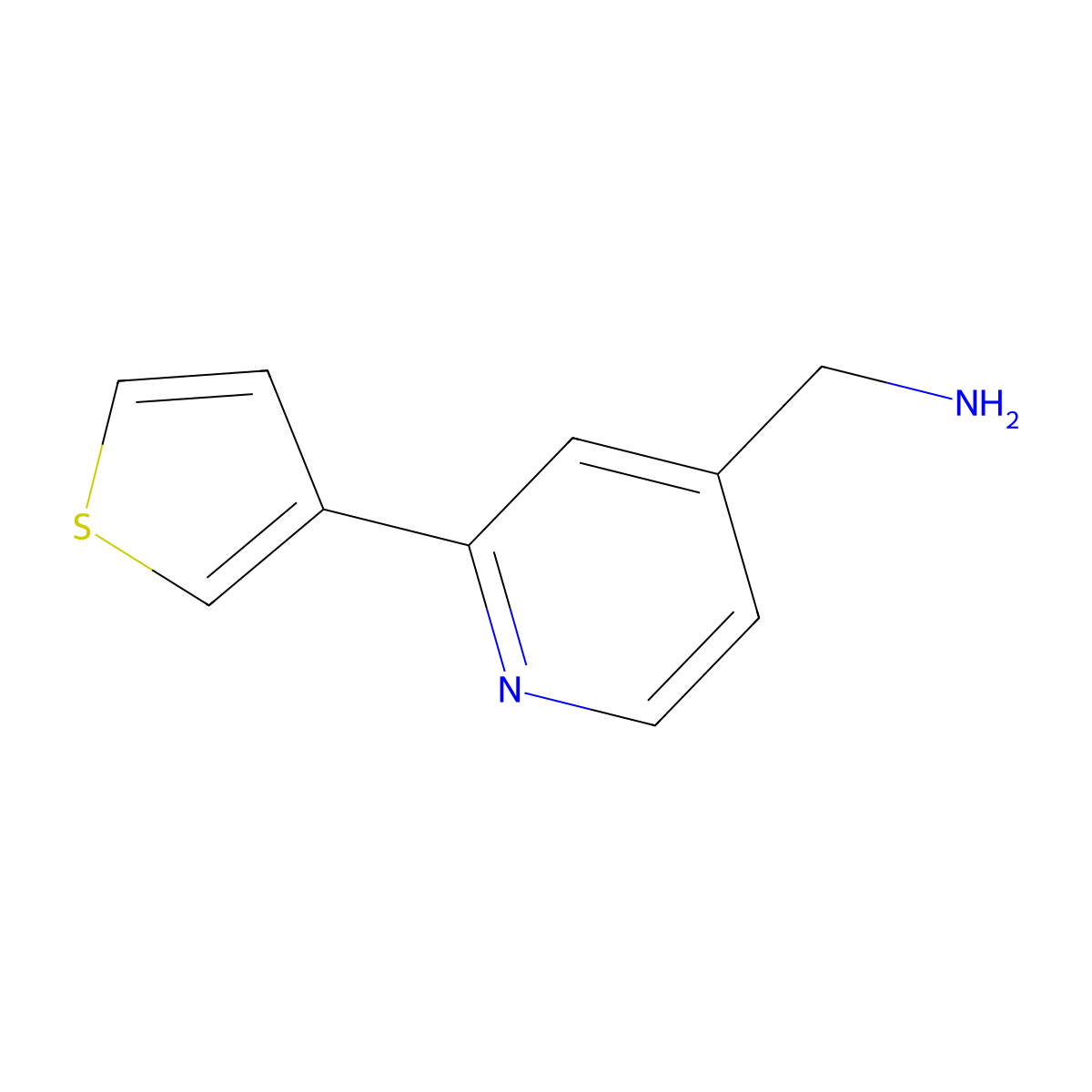 [2-(Thiophen-3-yl)pyridin-4-yl]methanamine molecular structure, CAS 1823549-53-6