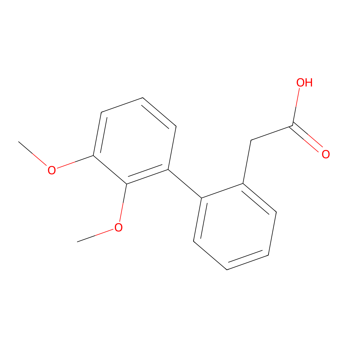 2-(2',3'-Dimethoxy-[1,1'-biphenyl]-2-yl)acetic acid molecular structure, CAS 182355-38-0