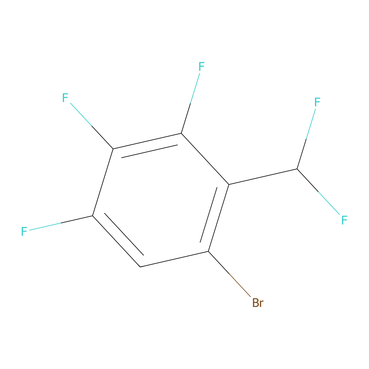 6-Bromo-1-(difluoromethyl)-2,3,4-trifluorobenzene molecular structure, CAS 1823550-05-5