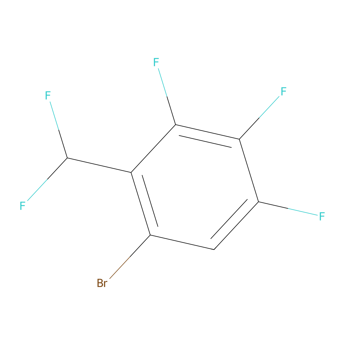 6-Bromo-1-(difluoromethyl)-2,3,4-trifluorobenzene molecular structure, CAS 1823550-05-5