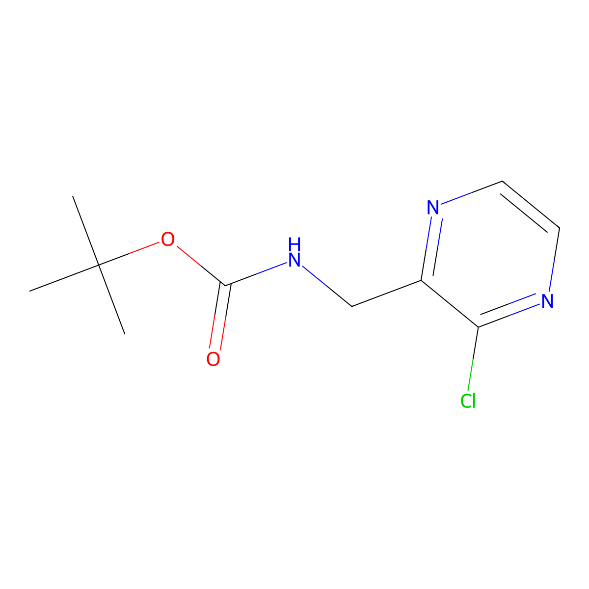 tert-Butyl ((3-chloropyrazin-2-yl)methyl)carbamate molecular structure, CAS 1823551-51-4
