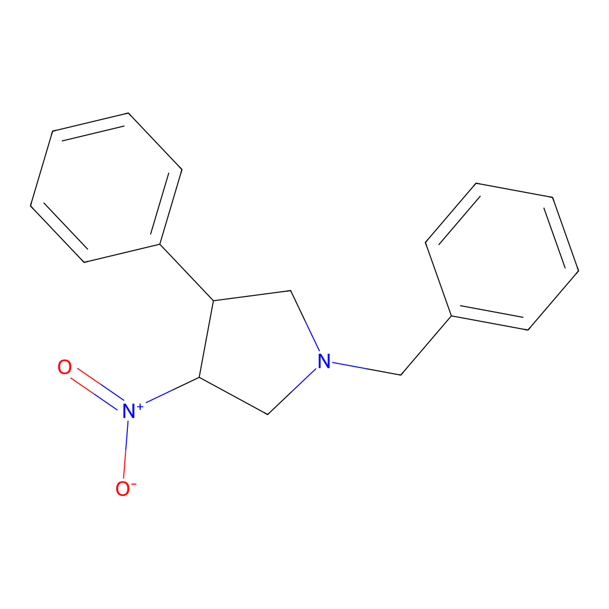 1-Benzyl-3-nitro-4-phenylpyrrolidine molecular structure, CAS 1823551-60-5
