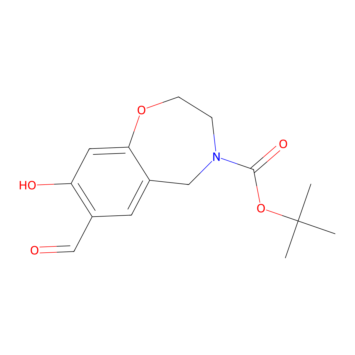 N-Boc-8-hydroxy-2,3,4,5-tetrahydrobenzo[f][1,4]oxazepine-7-carbaldehyde molecular structure, CAS 1823551-73-0