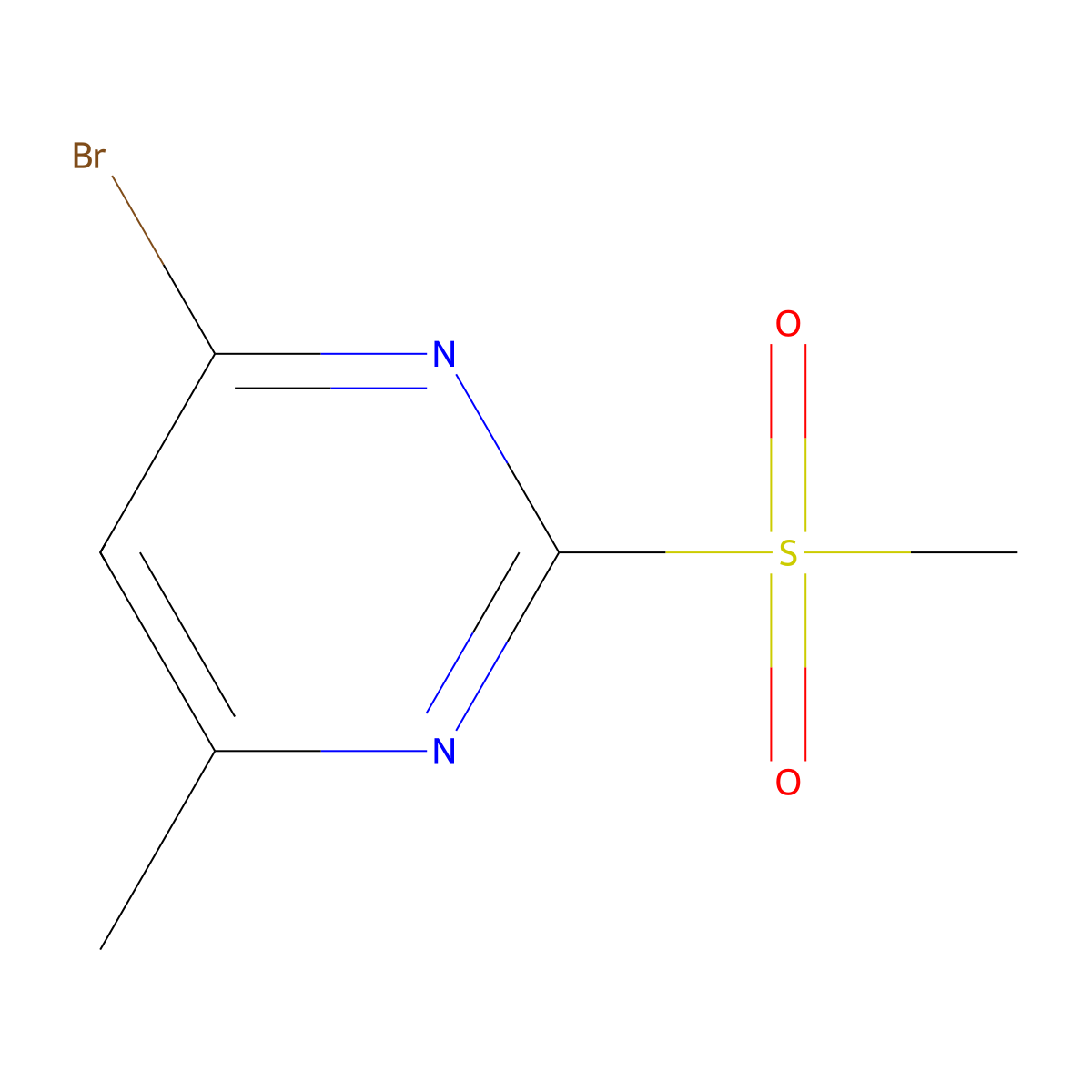 4-Bromo-6-methyl-2-(methylsulfonyl)pyrimidine molecular structure, CAS 1823552-17-5