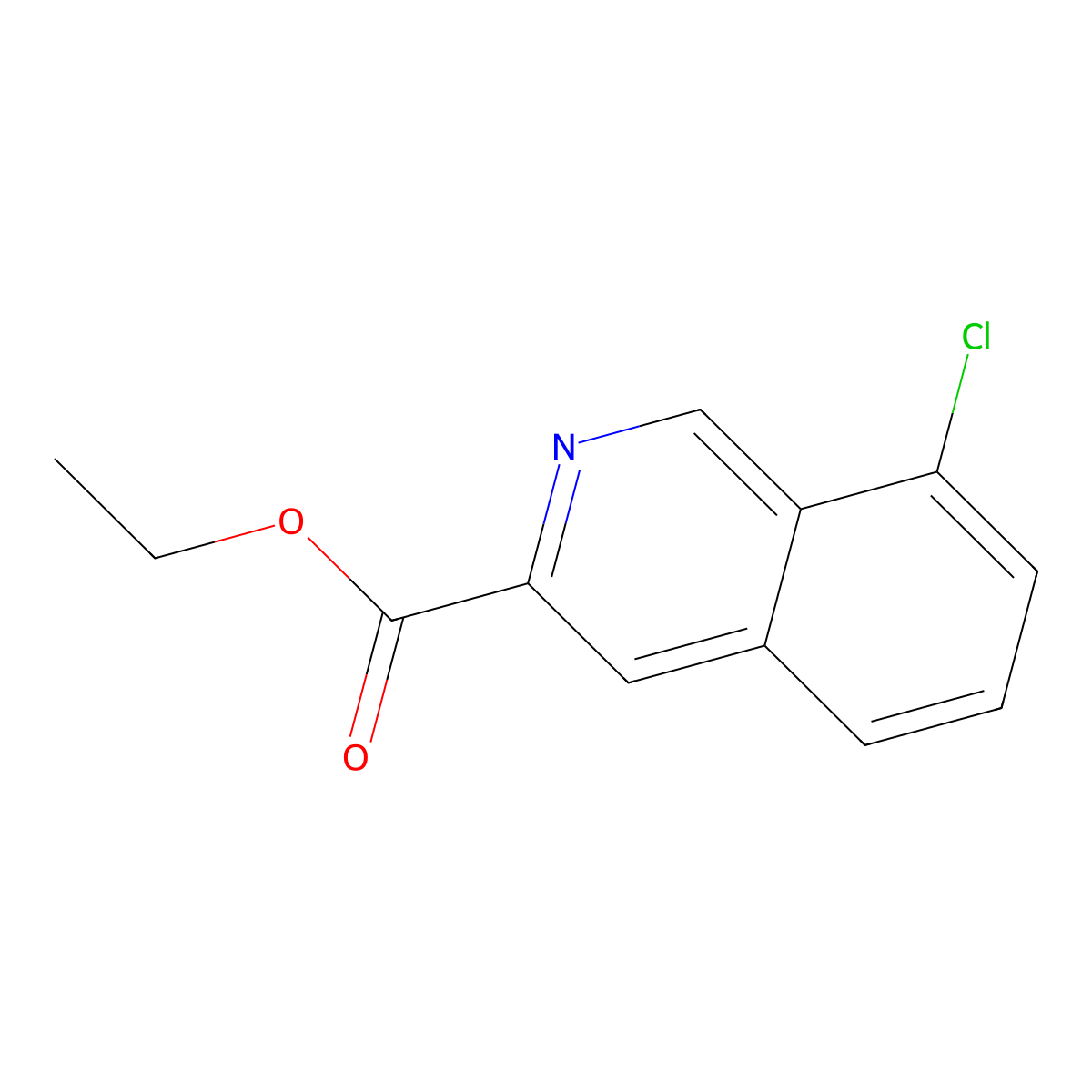 Ethyl 8-chloroisoquinoline-3-carboxylate molecular structure, CAS 1823552-79-9