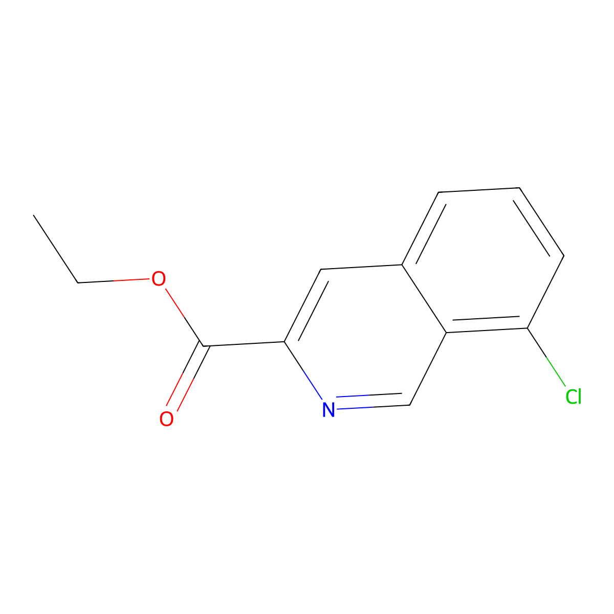 Ethyl 8-chloroisoquinoline-3-carboxylate molecular structure, CAS 1823552-79-9