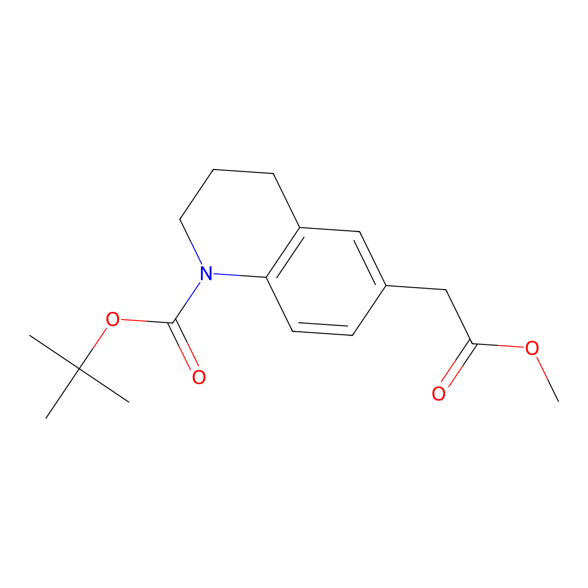 tert-Butyl 6-(2-methoxy-2-oxoethyl)-3,4-dihydroquinoline-1(2H)-carboxylate molecular structure, CAS 1823554-92-2