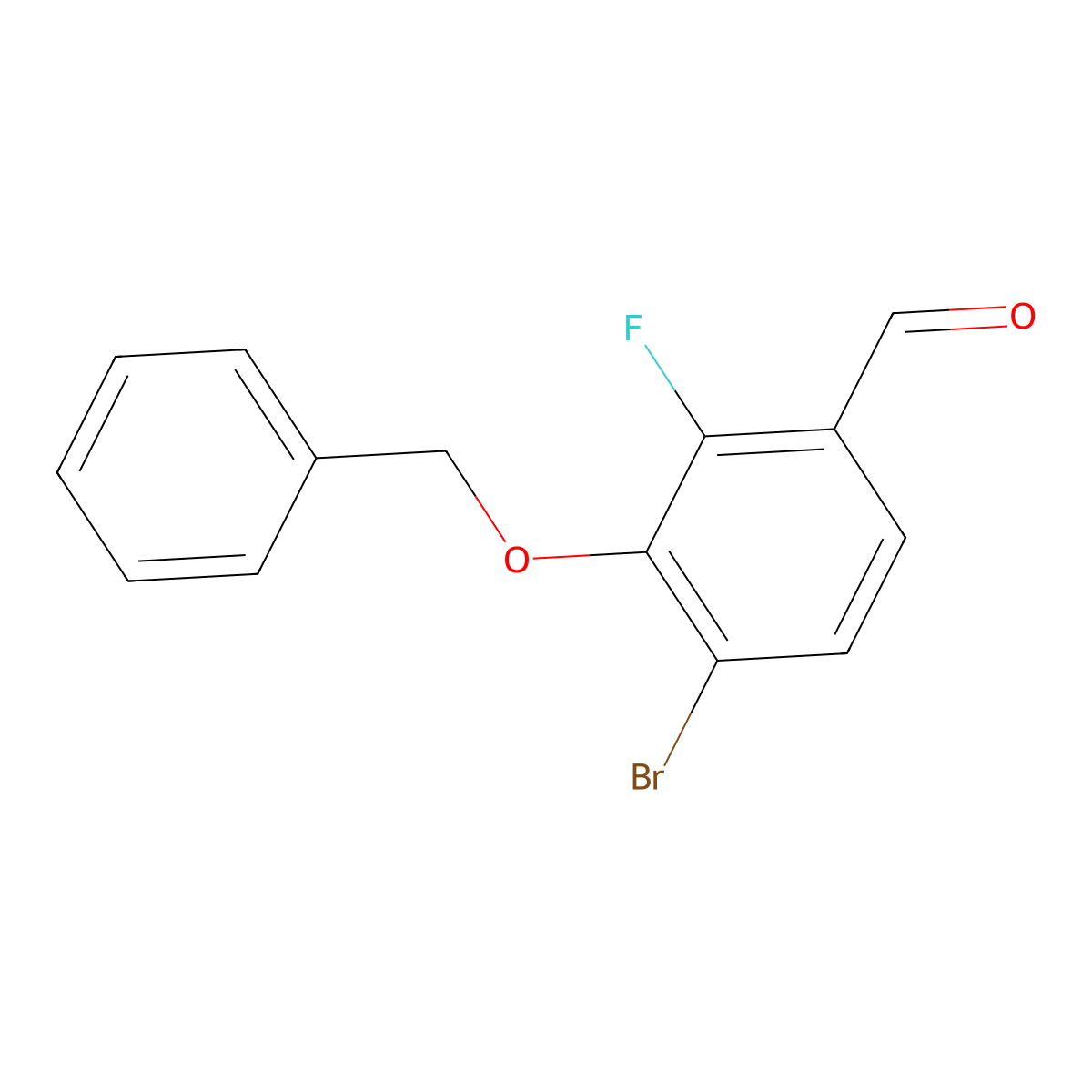 3-(Benzyloxy)-4-bromo-2-fluorobenzaldehyde molecular structure, CAS 1823555-46-9