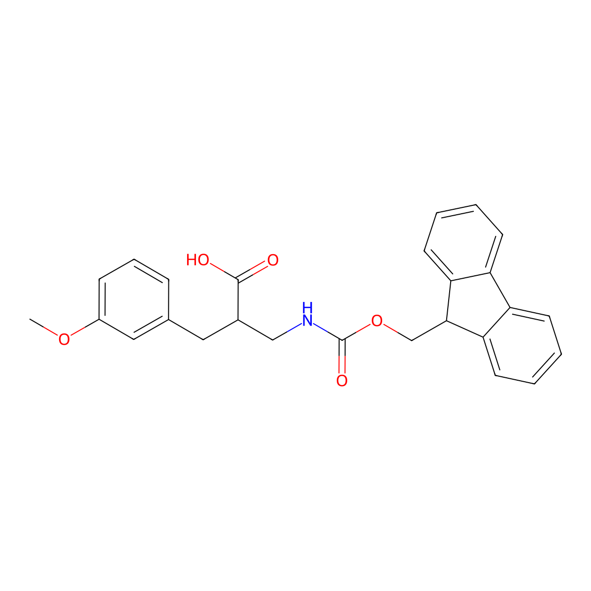 3-({[(9H-fluoren-9-yl)methoxy]carbonyl}amino)-2-[(3-methoxyphenyl)methyl]propanoic acid molecular structure, CAS 1823556-29-1