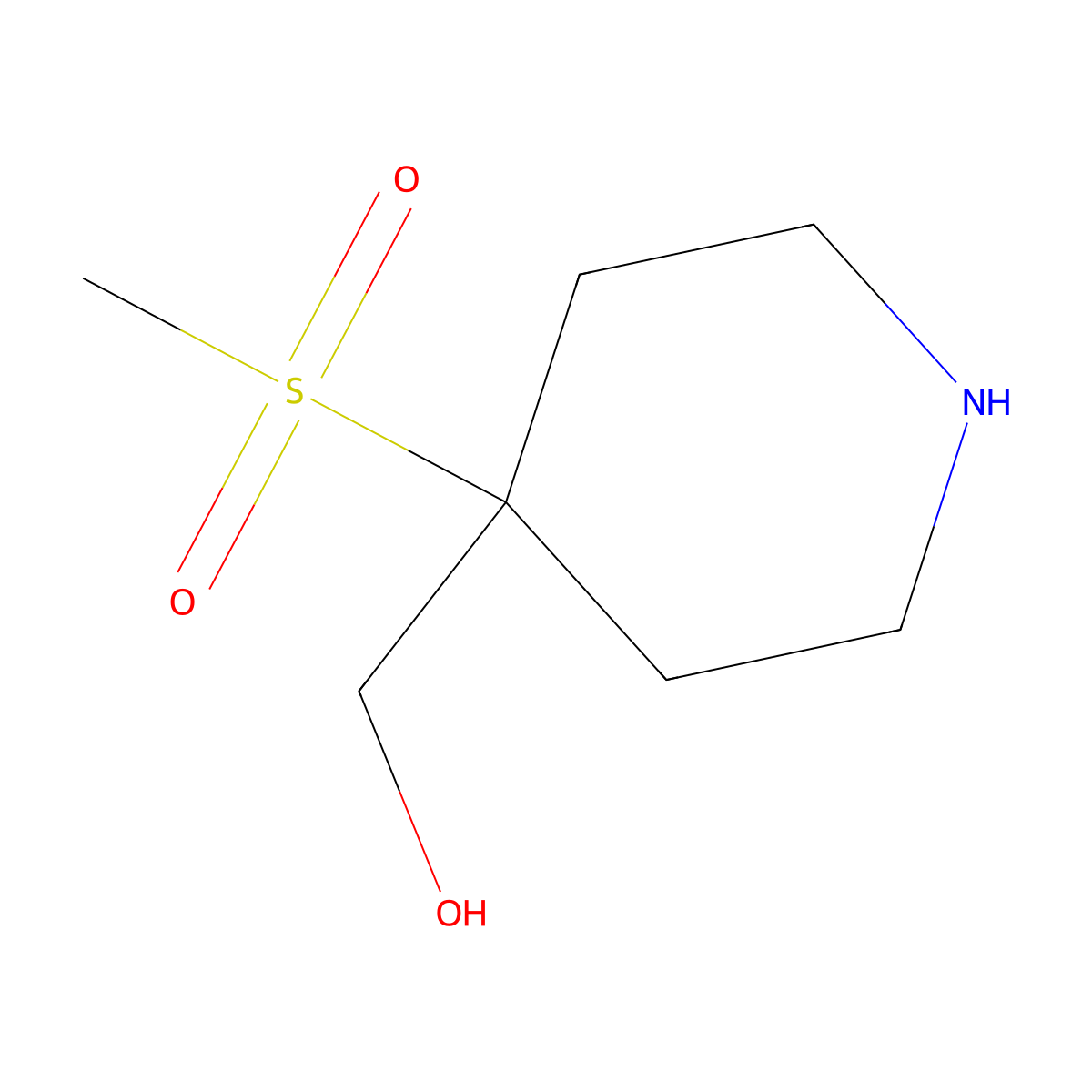 4-(Methylsulfonyl)piperidine-4-methanol molecular structure, CAS 1823556-53-1