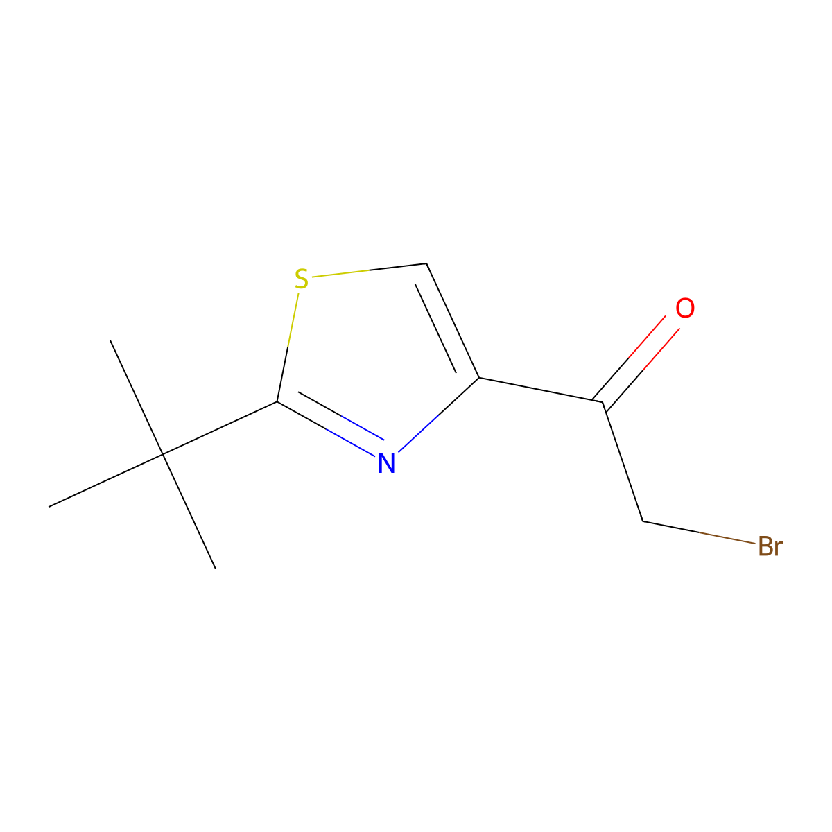 2-Bromo-1-(2-(tert-butyl)thiazol-4-YL)ethanone molecular structure, CAS 1823558-00-4
