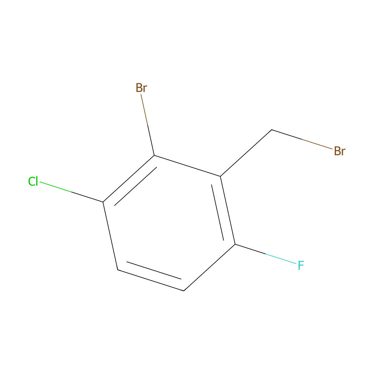 2-Bromo-3-chloro-6-fluorobenzyl bromide molecular structure, CAS 1823559-40-5