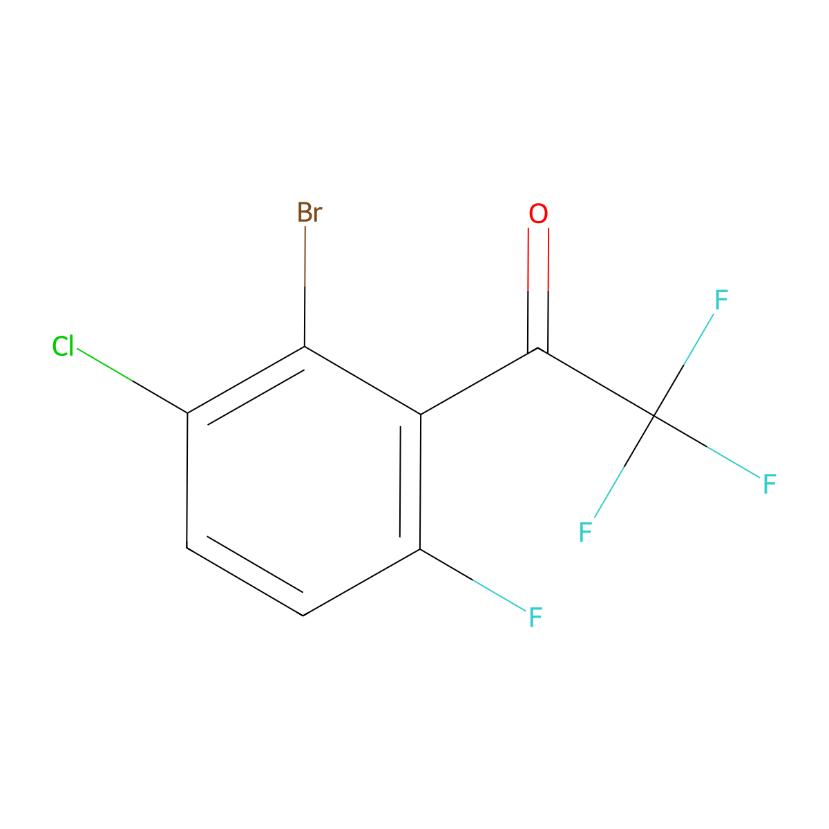 1-(2-Bromo-3-chloro-6-fluorophenyl)-2,2,2-trifluoroethanone molecular structure, CAS 1823559-69-8