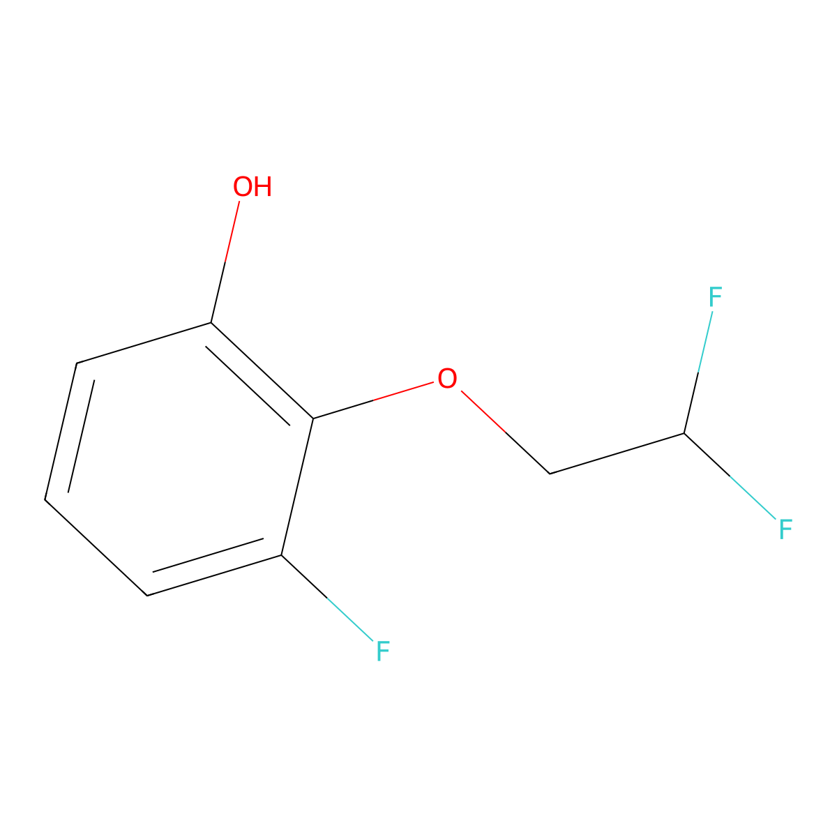 3-Fluoro-2-(2,2-difluoroethoxy)phenol molecular structure, CAS 1823561-92-7