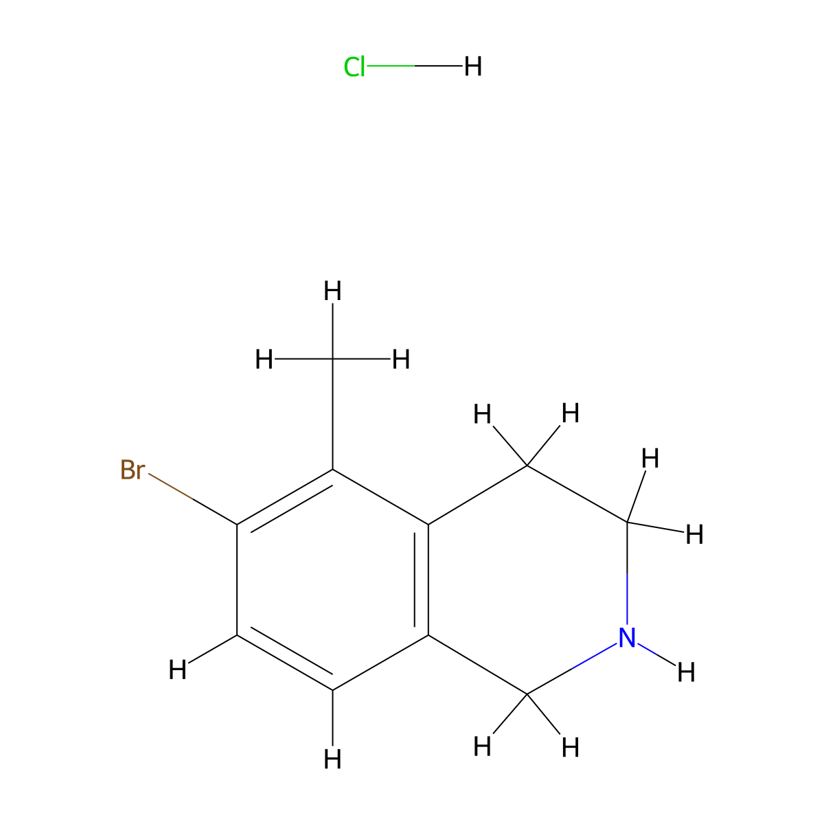 6-Bromo-5-methyl-1,2,3,4-tetrahydroisoquinoline hydrochloride molecular structure, CAS 1823562-09-9