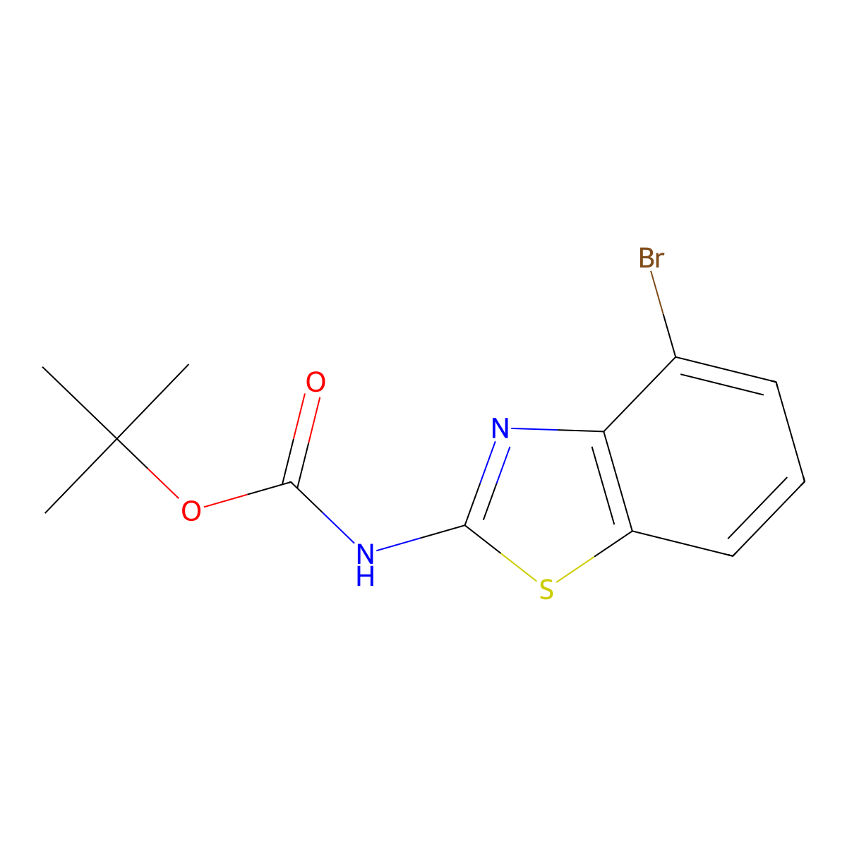 (4-Bromo-benzothiazol-2-yl)-carbamic acid tert-butyl ester molecular structure, CAS 1823565-33-8