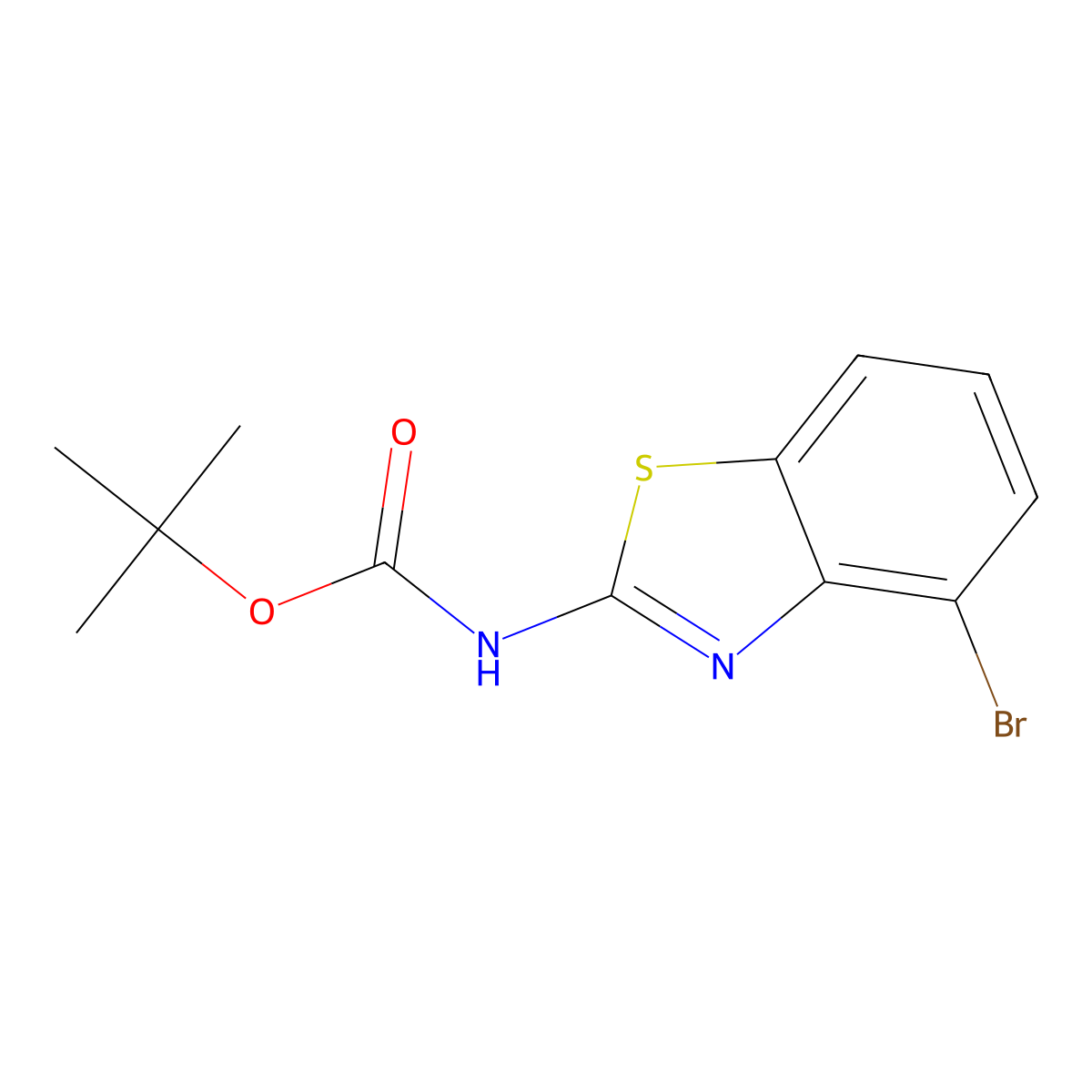 (4-Bromo-benzothiazol-2-yl)-carbamic acid tert-butyl ester molecular structure, CAS 1823565-33-8