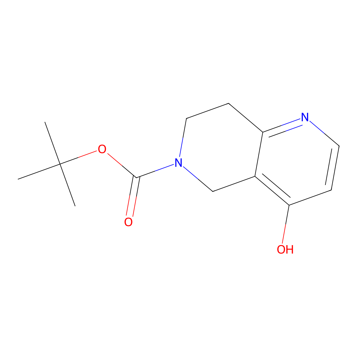 tert-Butyl 4-hydroxy-7,8-dihydro-1,6-naphthyridine-6(5H)-carboxylate molecular structure, CAS 1823566-38-6