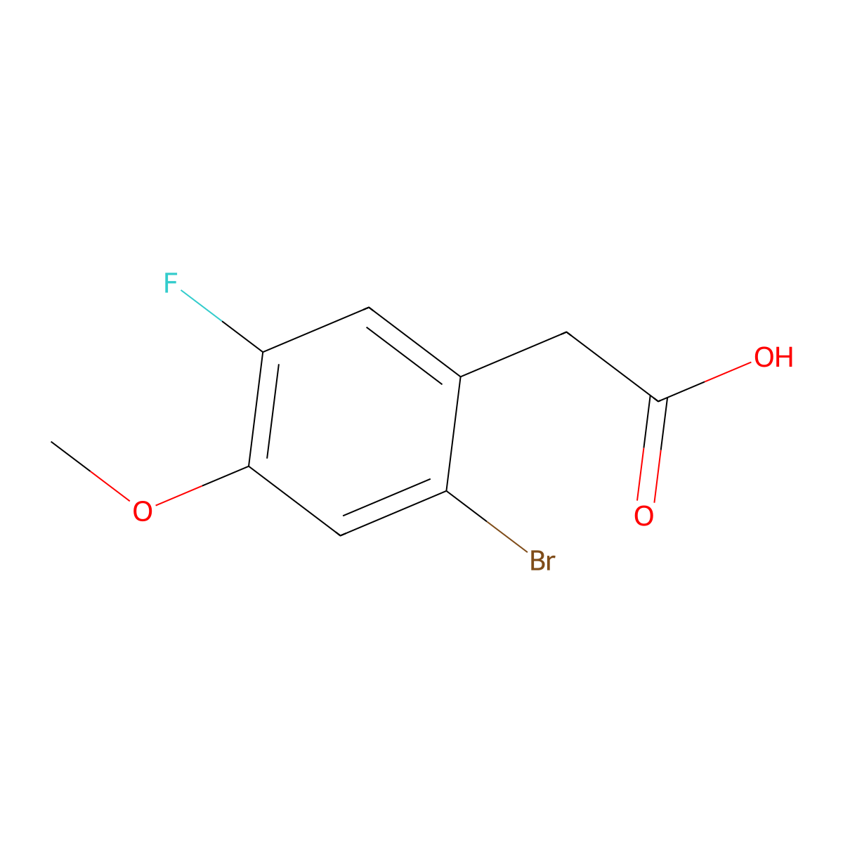 2-Bromo-5-fluoro-4-methoxyphenylacetic acid molecular structure, CAS 1823566-46-6