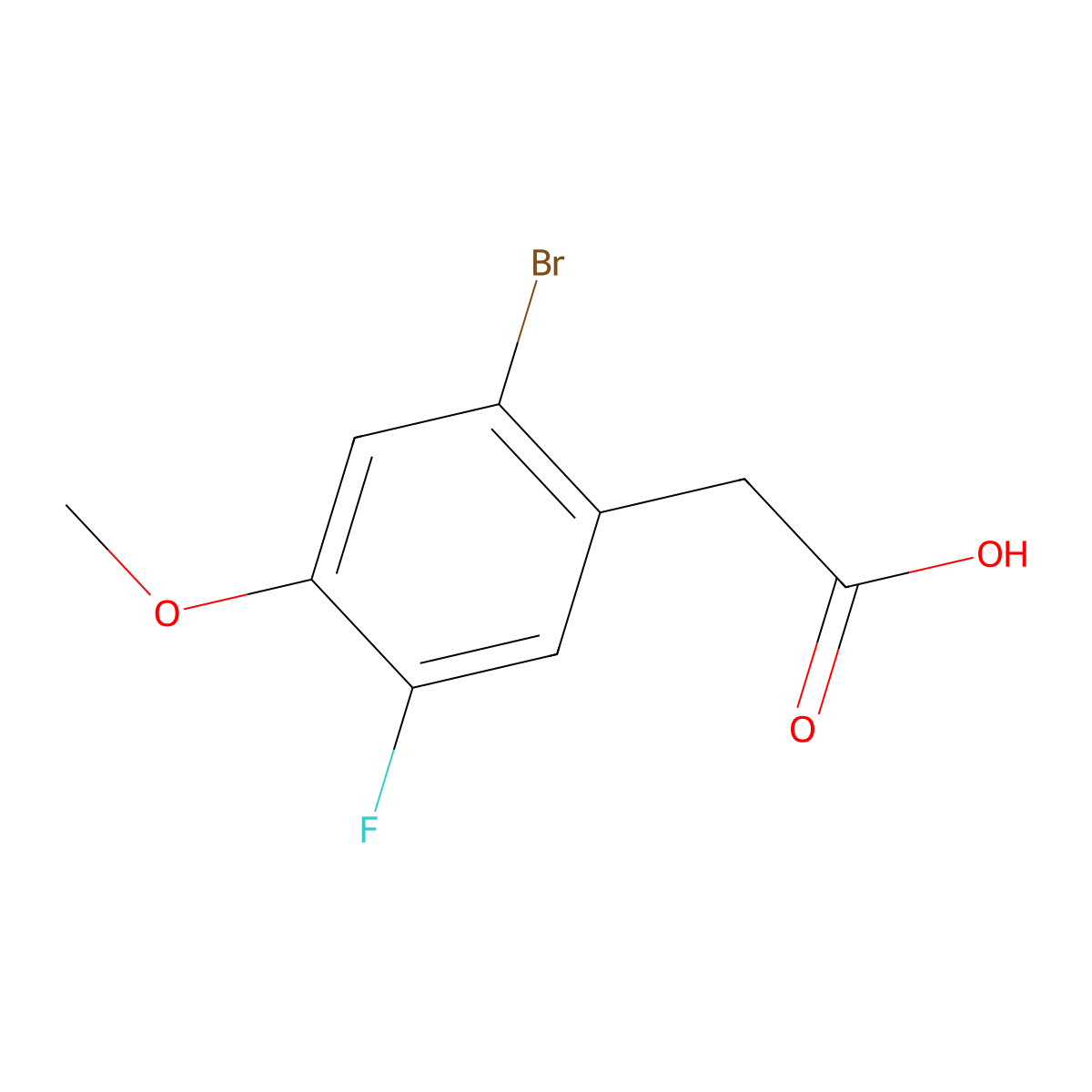 2-Bromo-5-fluoro-4-methoxyphenylacetic acid molecular structure, CAS 1823566-46-6