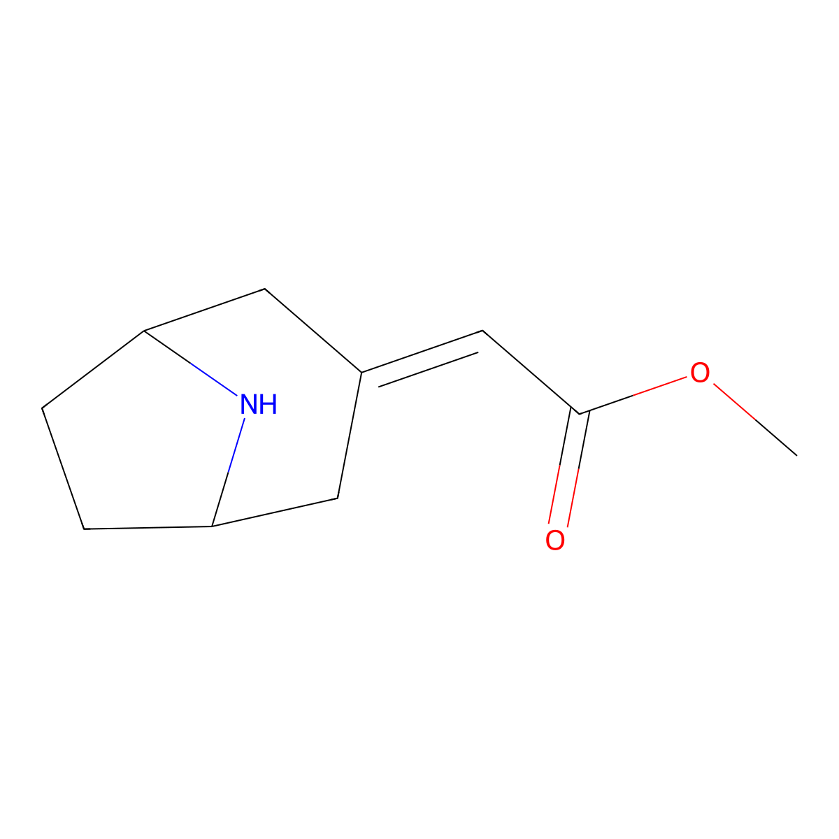 Methyl 2-{8-azabicyclo[3.2.1]octan-3-ylidene}acetate molecular structure, CAS 1823573-91-6