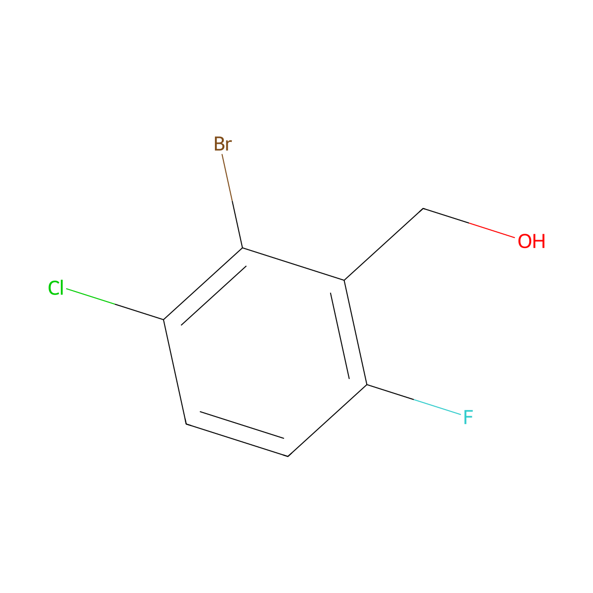 2-Bromo-3-chloro-6-fluorobenzyl alcohol molecular structure, CAS 1823576-75-5