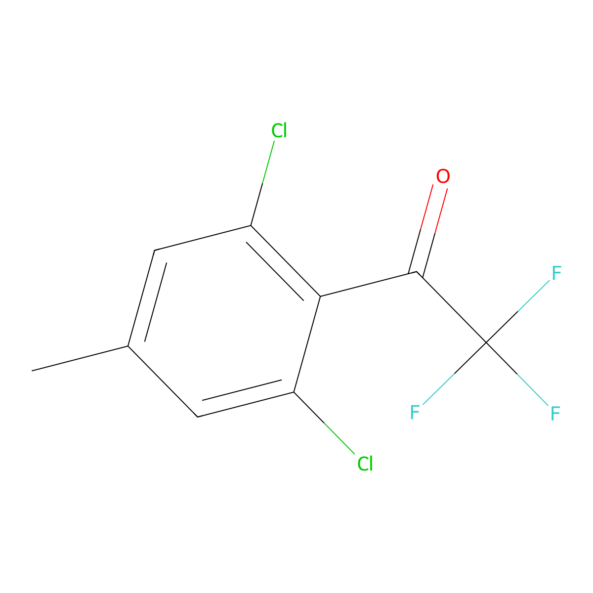 1-(2,6-Dichloro-4-methylphenyl)-2,2,2-trifluoroethanone molecular structure, CAS 1823577-05-4