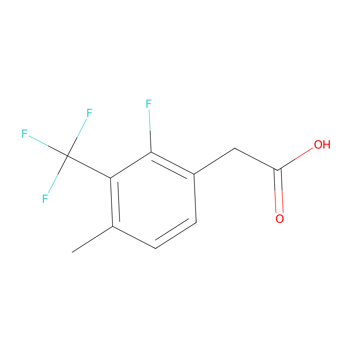 2-Fluoro-4-methyl-3-(trifluoromethyl)phenylacetic acid molecular structure, CAS 1823577-71-4