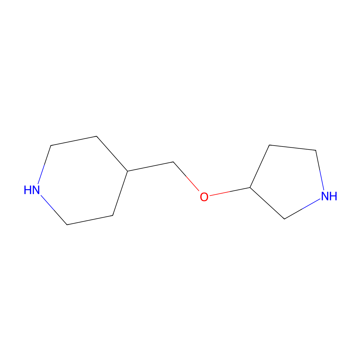 4-[(Pyrrolidin-3-yloxy)methyl]piperidine molecular structure, CAS 1823578-04-6