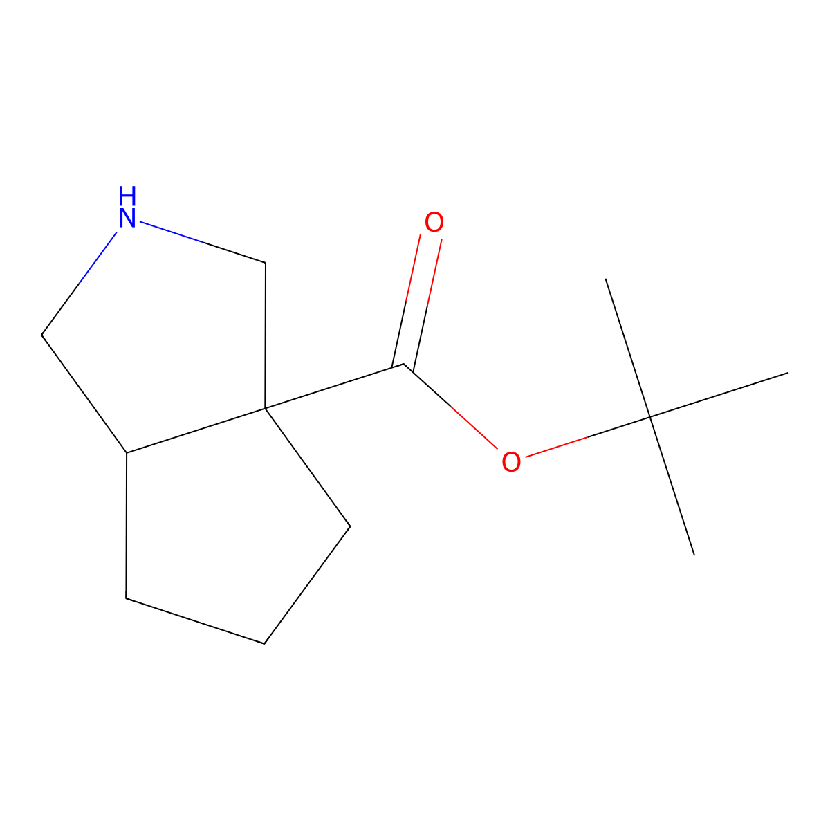 Tert-butyl octahydrocyclopenta[c]pyrrole-3a-carboxylate molecular structure, CAS 1823578-48-8